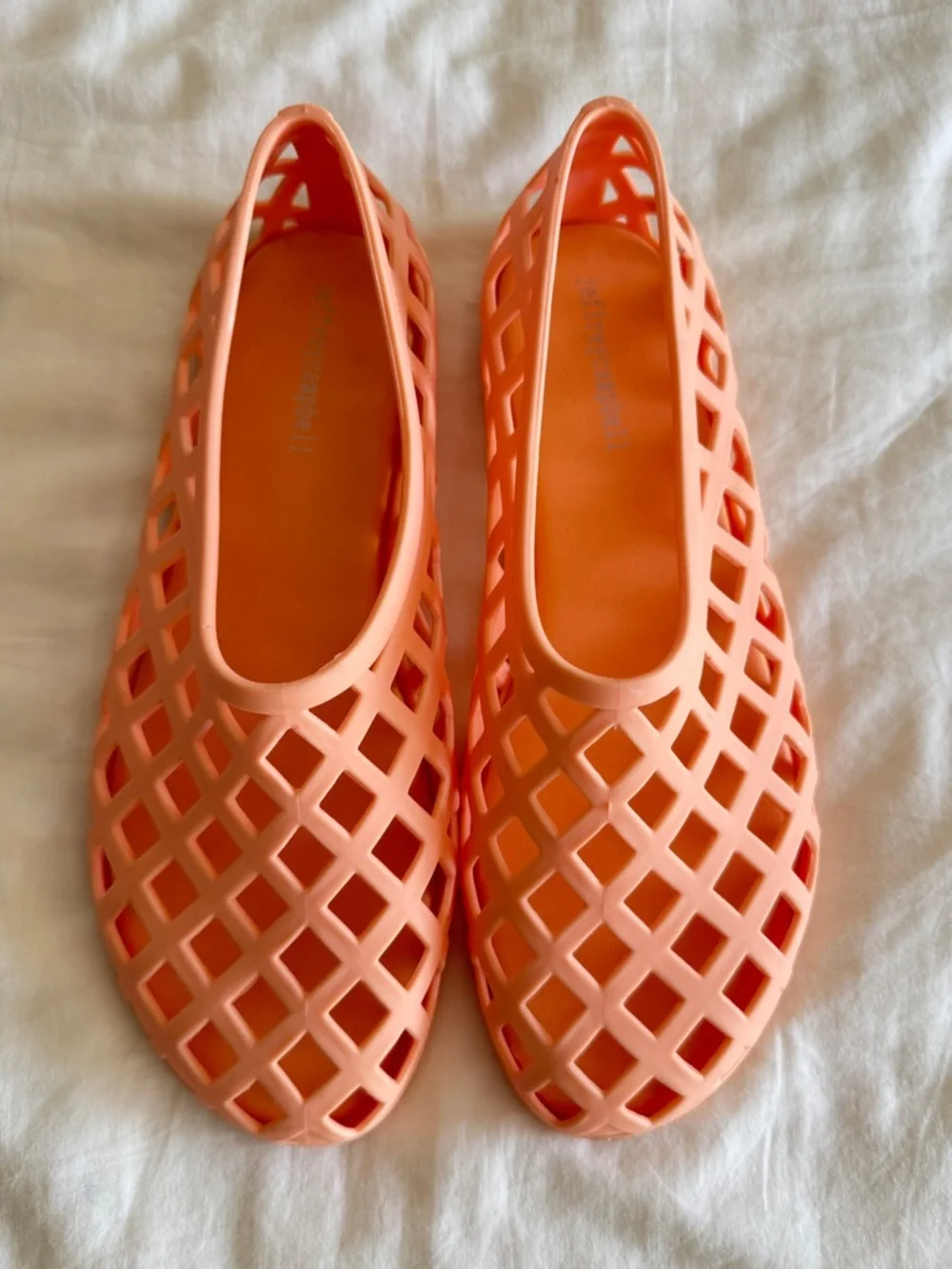 Jeffrey Campbell Jellz Jelly Flats Matte Peach/Coral Size 9 European Summer 90’s